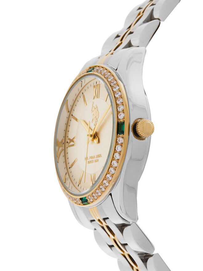 U.S. Polo Assn. Pulksteņa un rokassprādzes komplekts U.S. Polo Assn. Giselle USP6332TW Sudraba