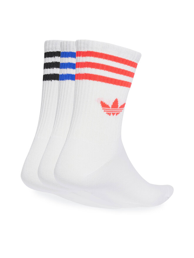 adidas Zestaw 3 par wysokich skarpet unisex adidas 3-Stripes JV7404 Kolorowy
