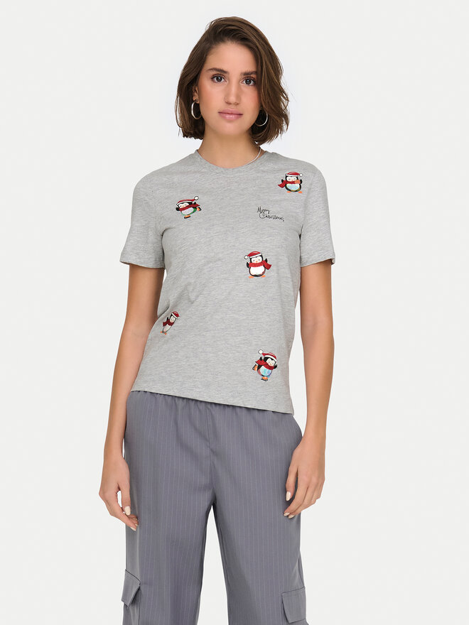 ONLY ONLY Футболка Kita 15331069 Сірий Regular Fit