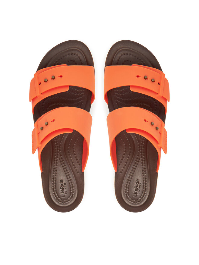 Crocs Παντόφλες Crocs Brooklyn Cork Buckle 211252 Πορτοκαλί