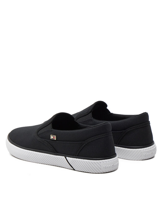 Tommy Hilfiger Teniszcipő Tommy Hilfiger Vulc Canvas Slip-On Sneaker FW0FW08065 Fekete