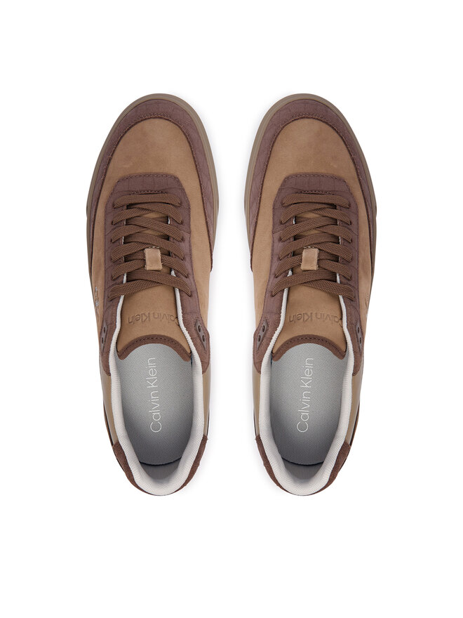 Calvin Klein Sneakers Calvin Klein Prime Cupsole Laceup Nu-Su Croc HM0HM02450 Braun