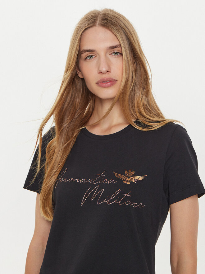 Aeronautica Militare Aeronautica Militare Camiseta 242FE1970DF567 Negro Regular Fit