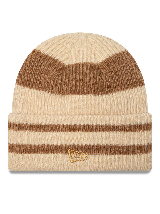 New Era Шапка New Era Stripe Cuff Knit Beanie 60580764 Бежов