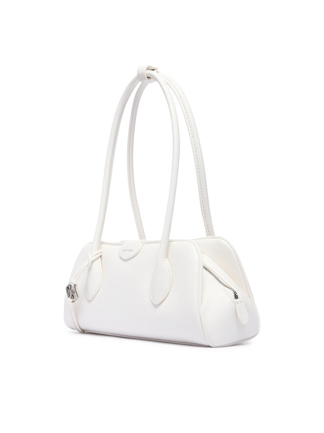Calvin Klein Handtasche Calvin Klein Quilted Nylon Medium Shoulder Ba LV04F3743G Weiß