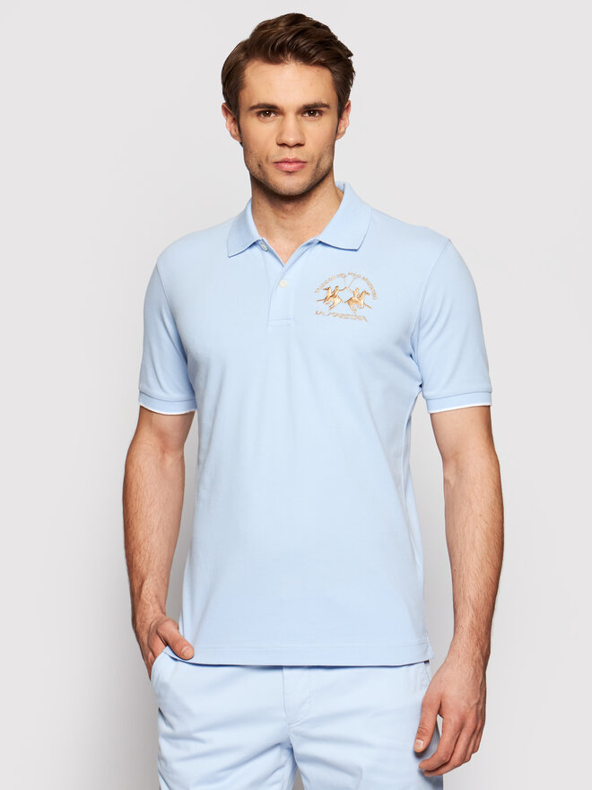 La Martina La Martina Poloshirt CCMP01 PK001 Himmelblau Regular Fit
