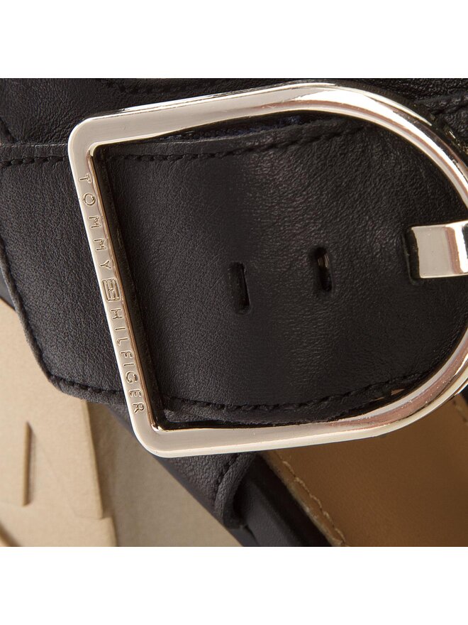 Tommy Hilfiger Sandały Tommy Hilfiger Feminine Heel Oversized Buckle FW0FW02578 Czarny