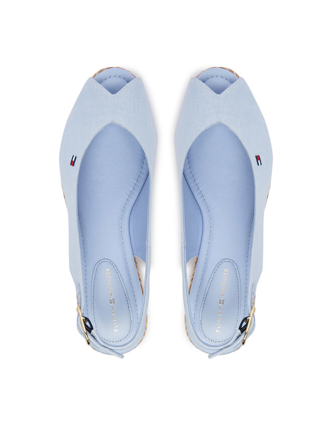 Tommy Hilfiger Espadrilles Tommy Hilfiger Hemp Slingback Wedge Espadrilles FW0FW09472 Hellblau