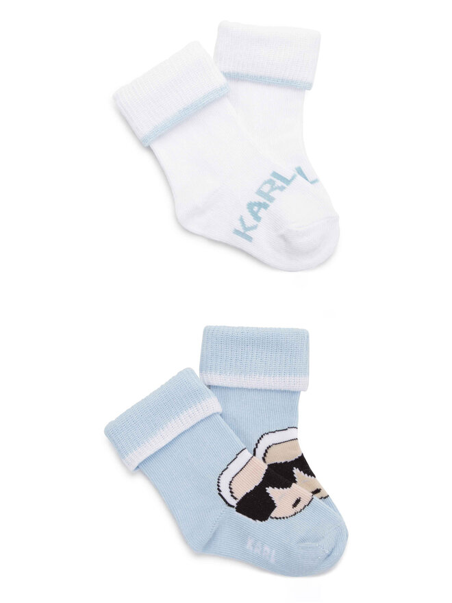 Karl Lagerfeld Kids Zestaw 2 par wysokich skarpet dziecięcych Karl Lagerfeld Kids Z90047 Niebieski