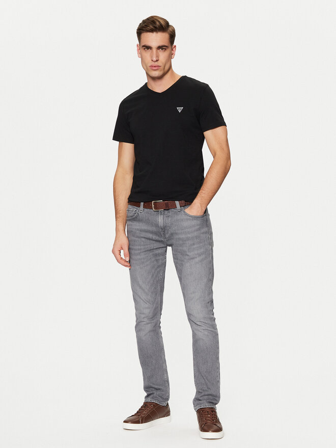 Guess Guess Marškinėliai U97M01 KCD31 Juoda Slim Fit