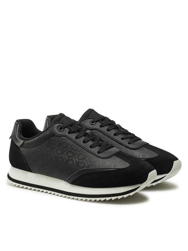 Calvin Klein Sneakersy Calvin Klein Runner Lace Up - Mono Mix HW0HW02294 Czarny