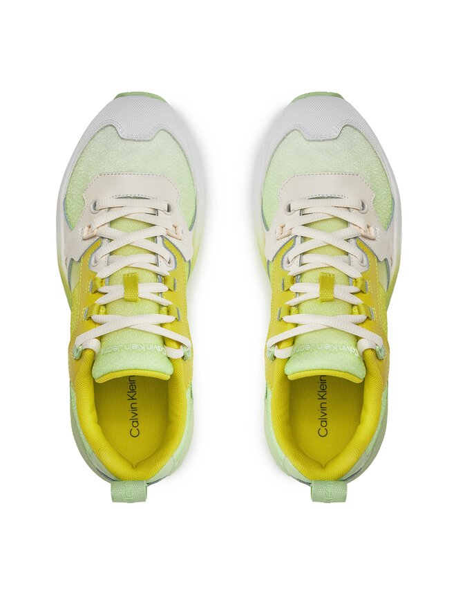 Calvin Klein Jeans Sneakersy Calvin Klein Jeans Retro Tennis Low Lace Mix Ml Sat YW0YW01307 Zielony