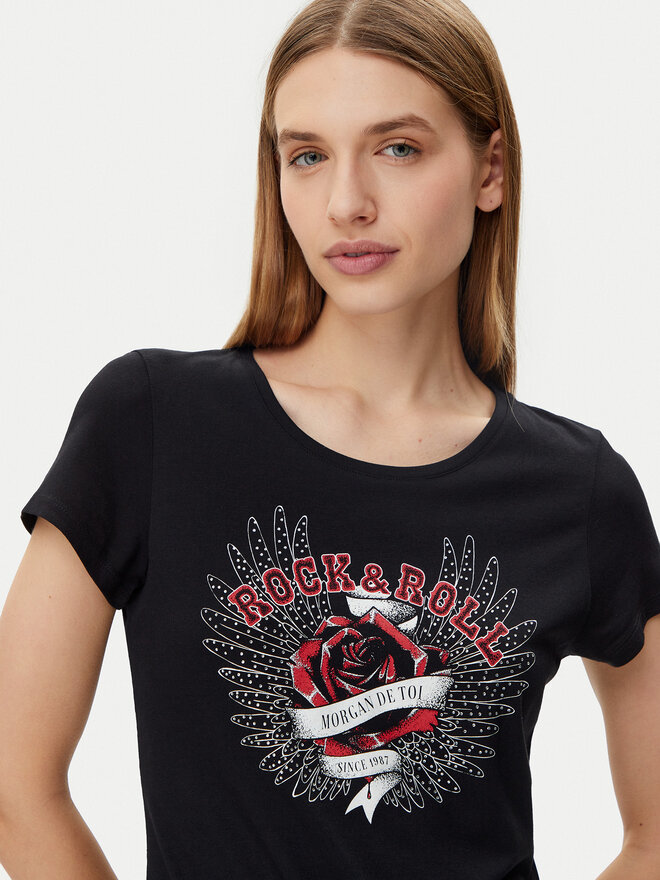 Morgan Morgan T-Shirt 251-DREBEL Μαύρο Regular Fit
