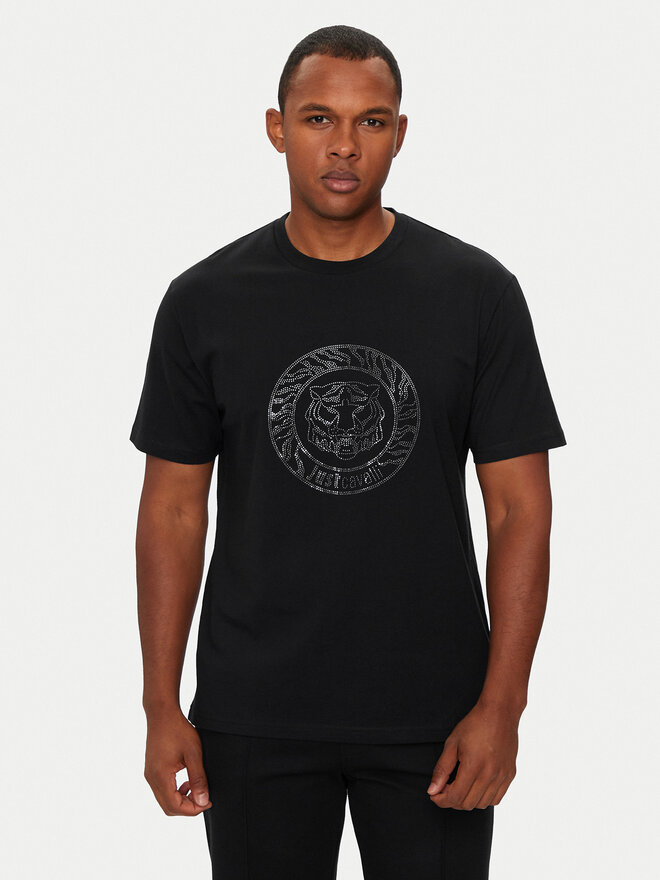 Just Cavalli Just Cavalli T-Shirt 77OAHE05 Schwarz Regular Fit