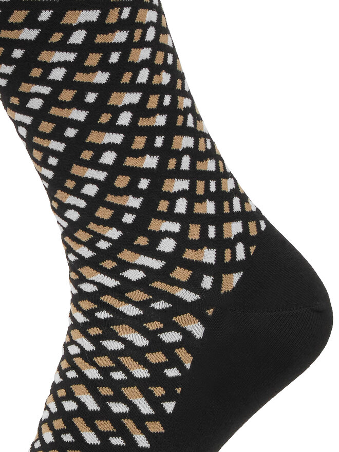 BOSS 2er-Set hohe Herrensocken BOSS 2P RS Monogram CC 50515141 Schwarz