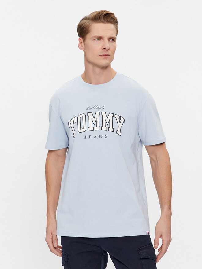 Tommy Jeans Tommy Jeans Camiseta Varsity DM0DM18287 Celeste Regular Fit