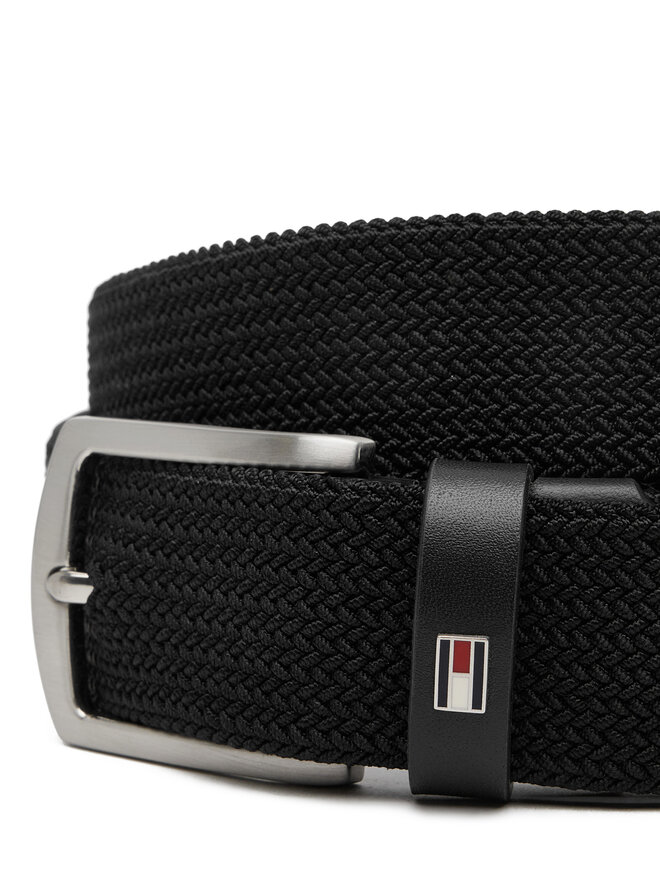 Tommy Hilfiger Pasek Męski Tommy Hilfiger Denton Elastic 3.5 AM0AM13354 Czarny