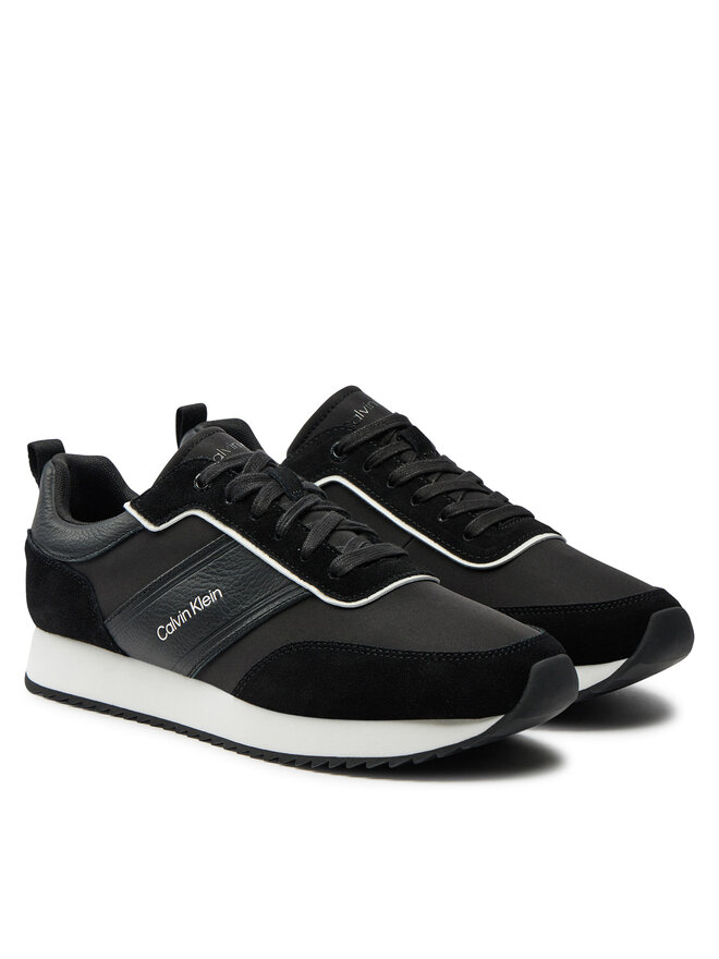 Calvin Klein Snīkeri Calvin Klein Low Top Lace Up Mix HM0HM01554 Melns