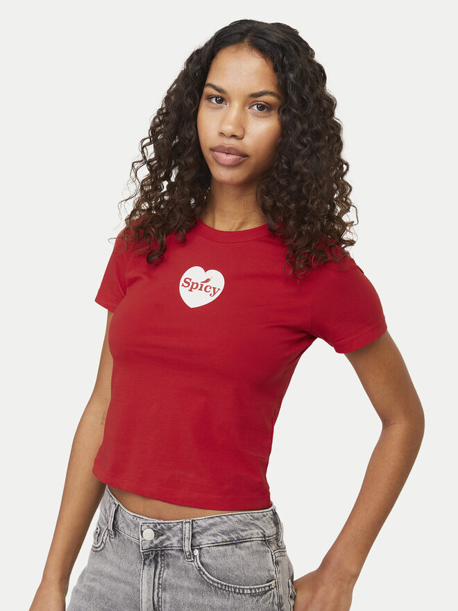 JJXX JJXX Camiseta Gigi 12277657 Rojo Stretch Fit