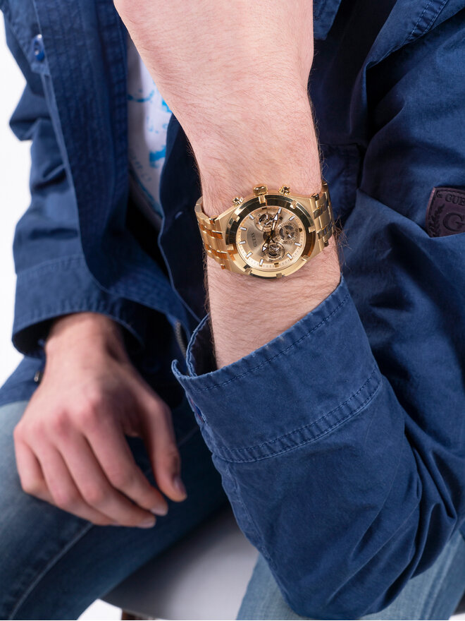 Guess Zegarek Guess Continental GW0260G4 Złoty