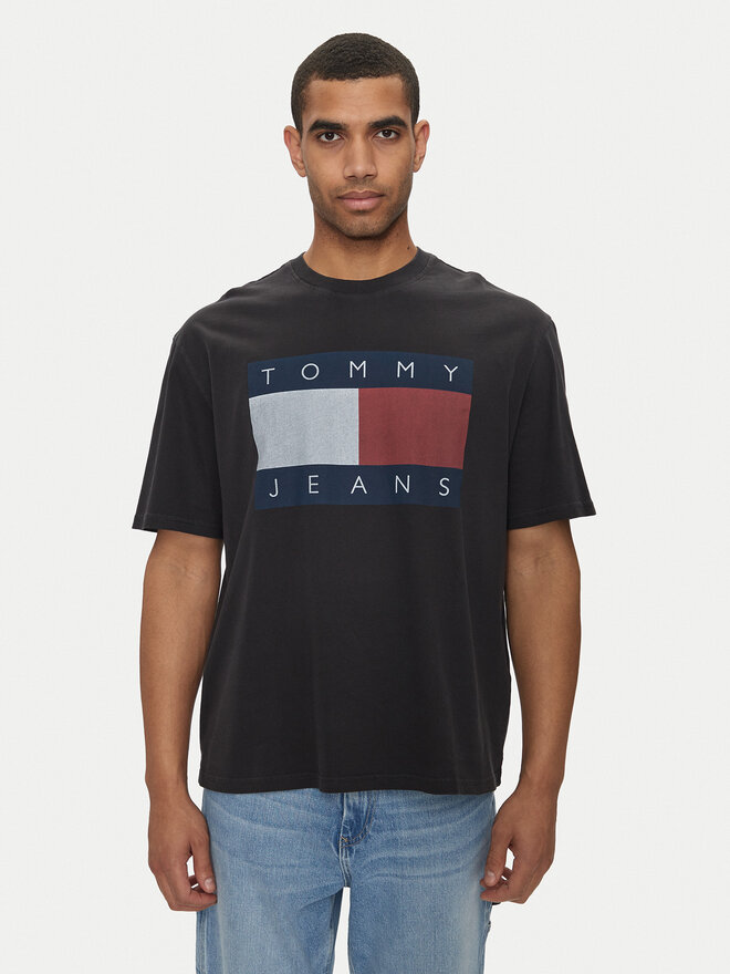 Tommy Jeans Tommy Jeans Marškinėliai Big Flag DM0DM18547 Juoda Oversize