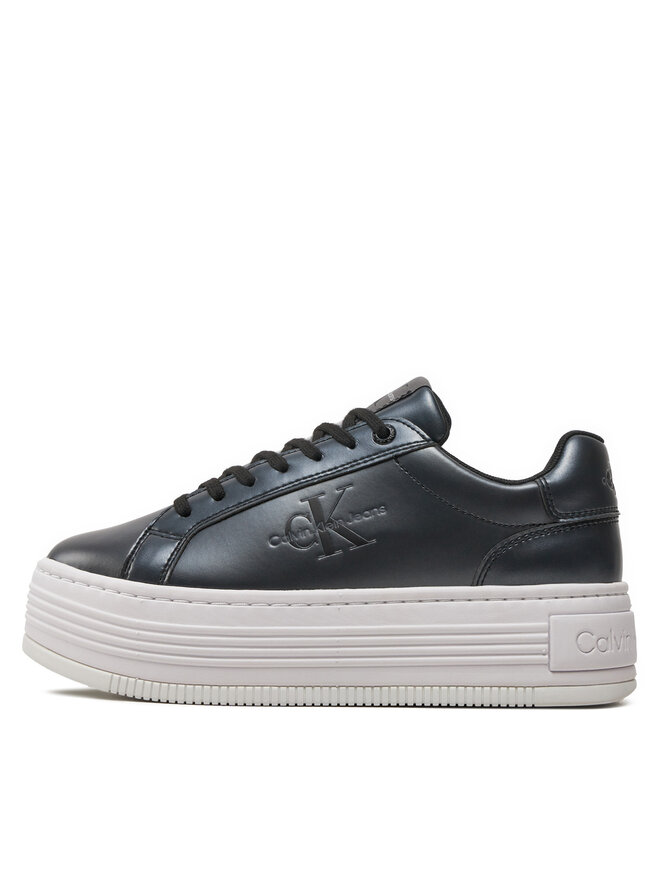 Calvin Klein Jeans Сникърси Calvin Klein Jeans Bold Platf Low Lace Lth Ml Mtl YW0YW01464 Черен