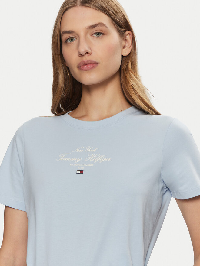 Tommy Hilfiger Tommy Hilfiger Marškinėliai WW0WW43895 Žydra Regular Fit