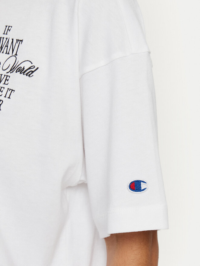 Champion Champion Marškinėliai 117473 Balta Loose Fit