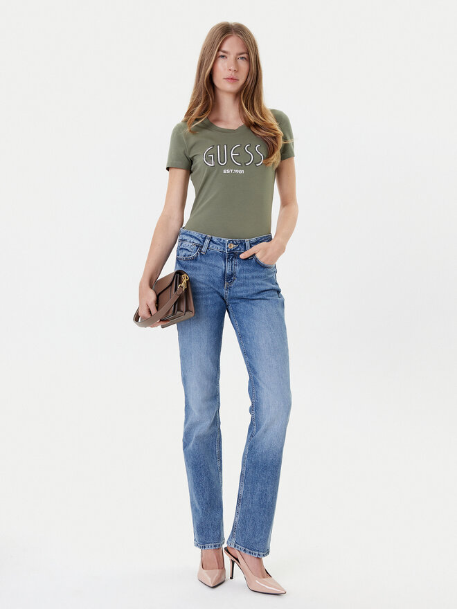 Guess Guess Majica W5YI05 J1314 Khaki Regular Fit