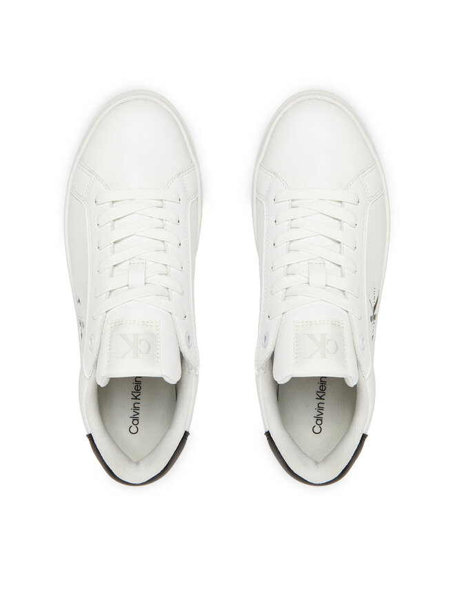 Calvin Klein Jeans Sportcipők Calvin Klein Jeans Bold Flatf Low Lace Lth YW0YW01878 Fehér