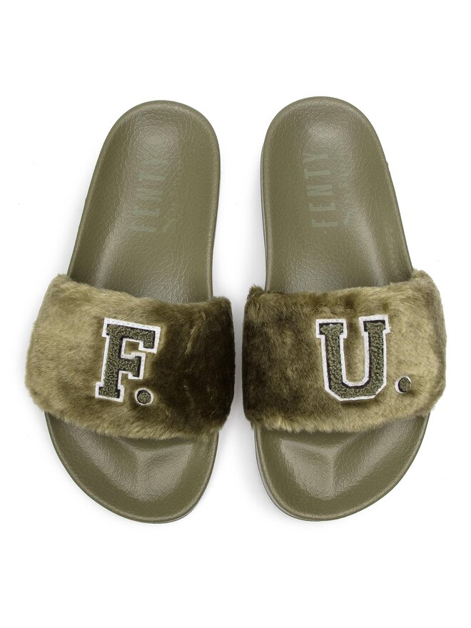 Ciabatte Puma Leadcat Fenty Fu Fur 367089 01 Verde escarpe