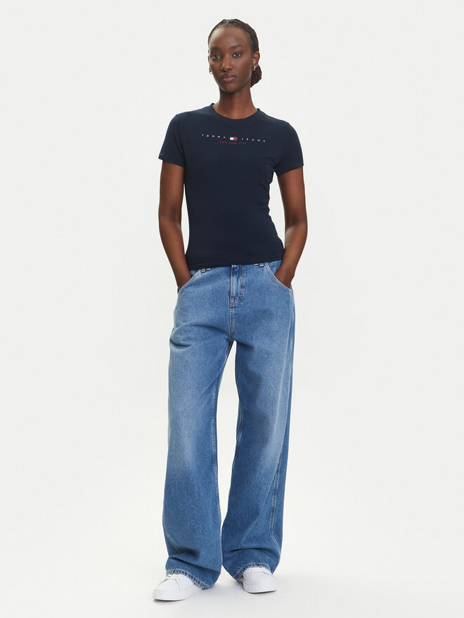 Tommy Jeans Tommy Jeans Póló Linear DW0DW21422 Sötétkék Slim Fit
