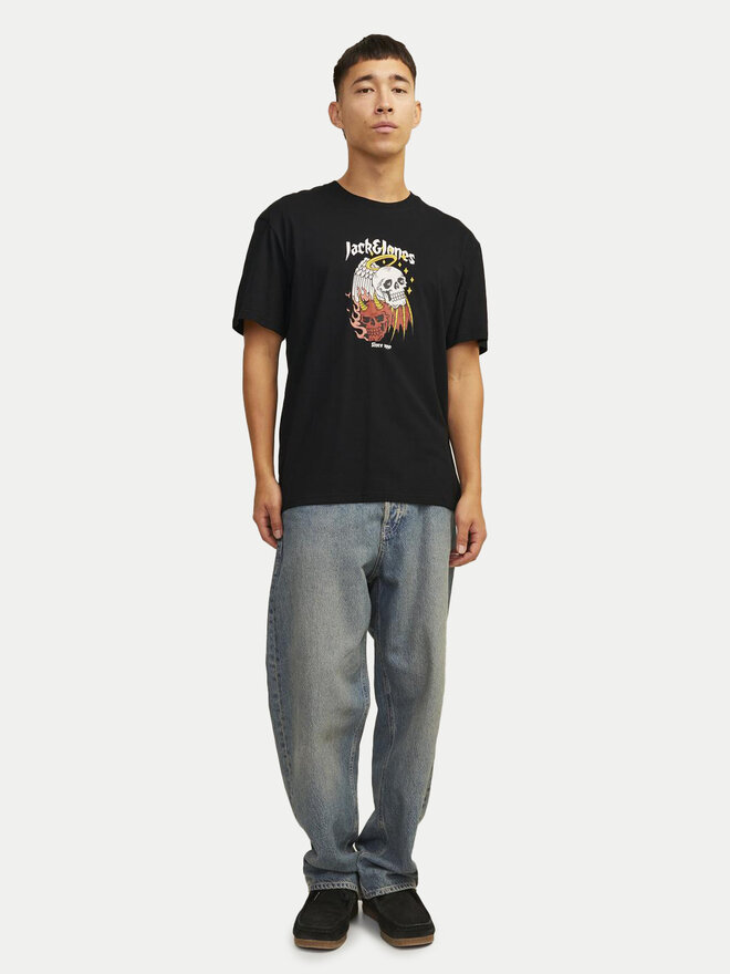 Jack&Jones Jack&Jones Marškinėliai Seven Skull 12262491 Juoda Regular Fit