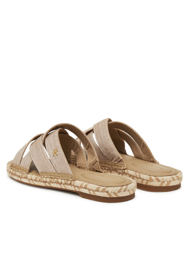 Tommy Hilfiger Espadryle Tommy Hilfiger Chambray Espadrille Mule FW0FW08501 Beżowy
