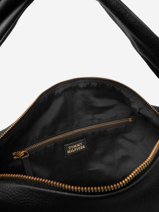 Tommy Hilfiger Handtasche Tommy Hilfiger City Leather Hobo AW0AW18285 Schwarz