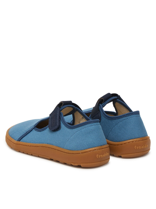 Froddo Hausschuhe Froddo Barefoot Canvas T-Bar G1700439-1 D Blau