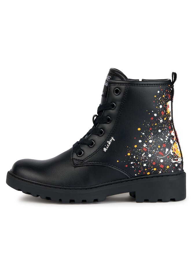 Geox Schnürstiefeletten Geox J Casey Girl J2620D 000BC C9240 M Schwarz
