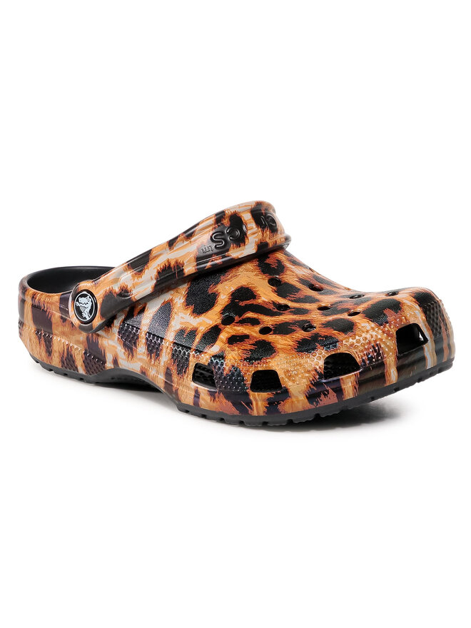 Pantoletten Crocs Classic Animal Print 206676 Braun eschuhe