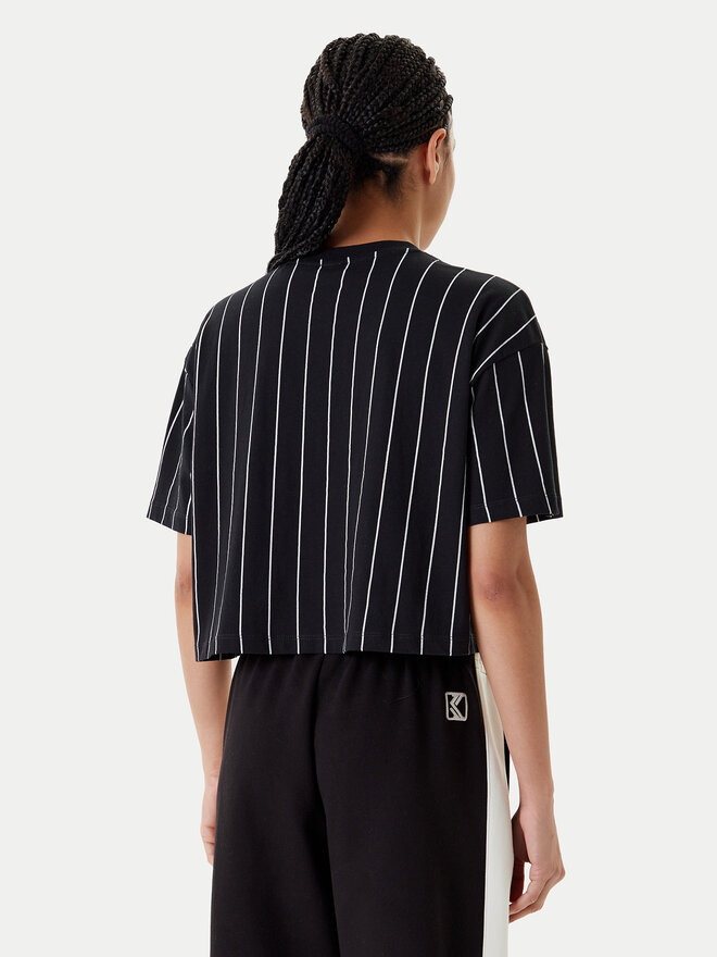 Karl Kani Karl Kani Camiseta Small Signature Essential Pinstripe 6137880 Negro Relaxed Fit