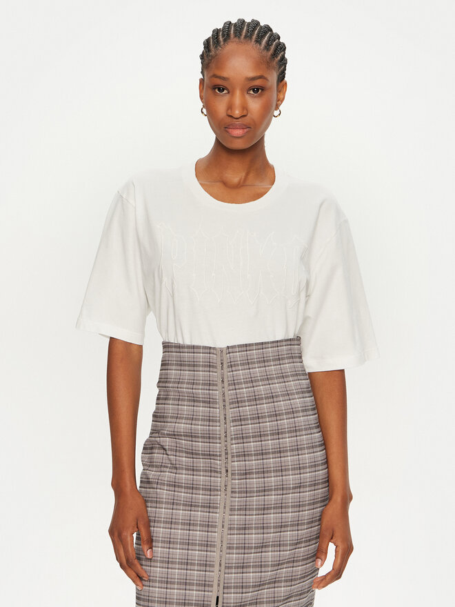 PINKO PINKO T-Shirt Scanner 101704 A23W Weiß Relaxed Fit