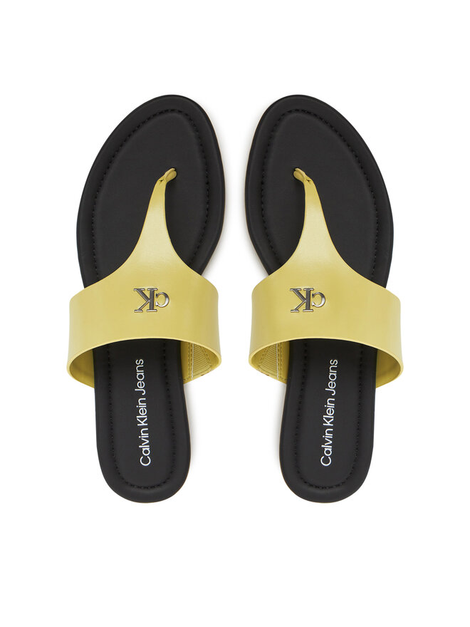 Calvin Klein Jeans Japonke Calvin Klein Jeans Flat Sandal Toepost Mg YW0YW01691 Zelena
