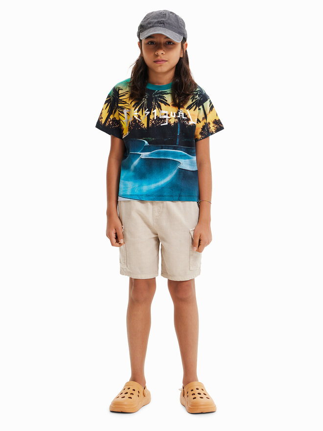 Desigual Desigual Marškinėliai 23SBTK15 Tamsiai mėlyna Regular Fit