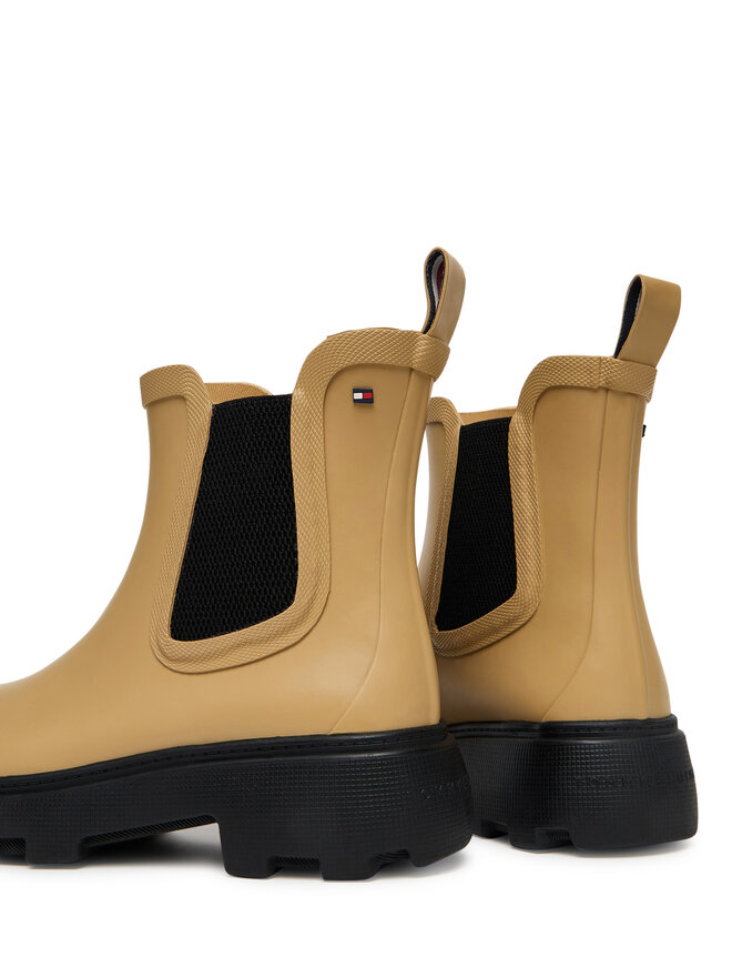 Tommy Hilfiger Kalosze Tommy Hilfiger Rubber Flag Cleated FW0FW08637 Brązowy