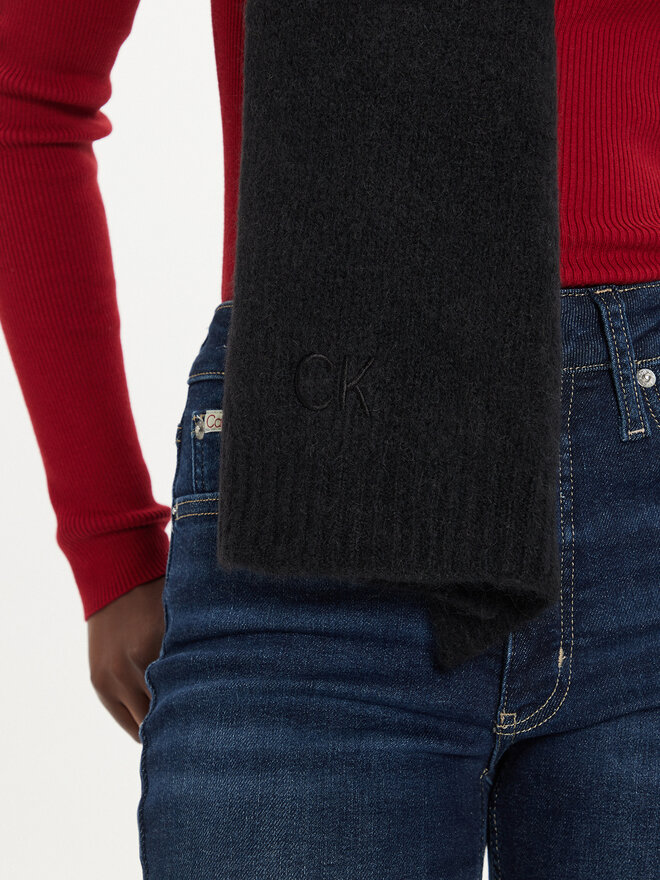 Calvin Klein Šál Calvin Klein Embroidery Airy K60K612610 Černá