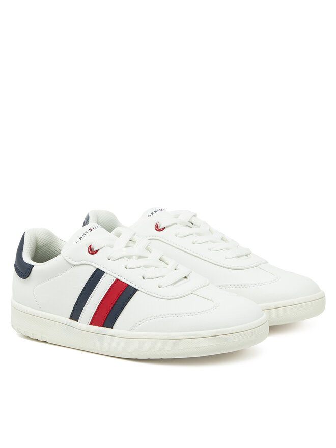 Tommy Hilfiger Αθλητικά Tommy Hilfiger Stripe Low Cut Lace-Up Sneaker T3X9-33850-1355 S Λευκό
