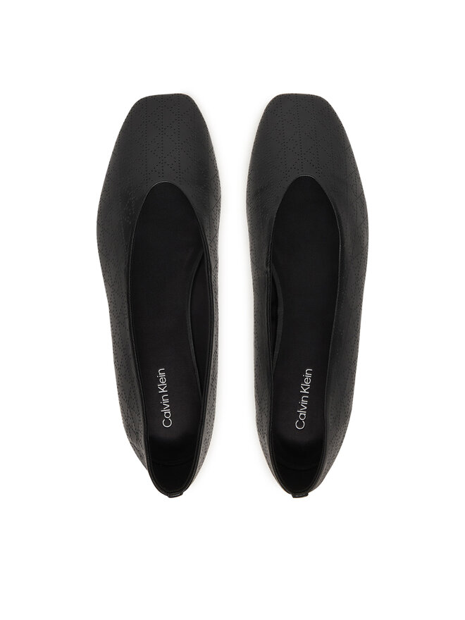 Calvin Klein Ballerinas Calvin Klein Square Ballerina Aop Lth HW0HW02936 Schwarz