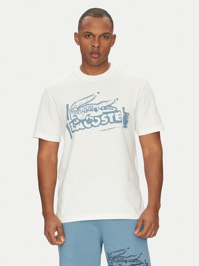 Lacoste Lacoste Marškinėliai TH0284 Écru Classic Fit