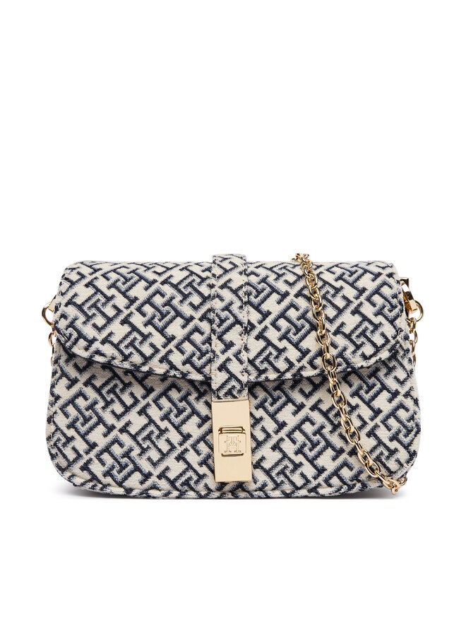 Tommy Hilfiger Handtasche Tommy Hilfiger Th Heritage Chain Cross Jacquard AW0AW19320 Dunkelblau