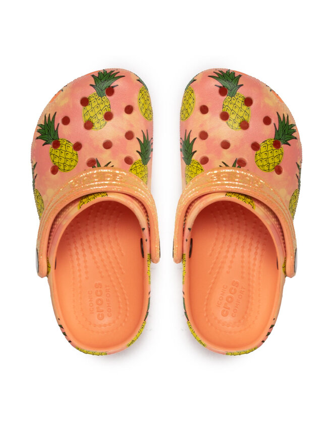 Pantoletten Crocs Classic Pool Party Clog K 207826 Orange | eschuhe.de