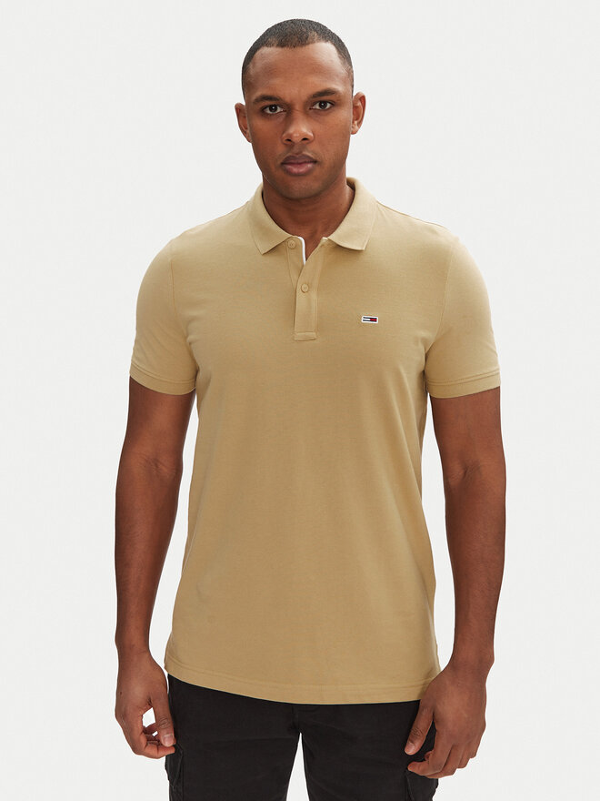 Tommy Jeans Tommy Jeans Pólóing DM0DM20676 Bézs Slim Fit